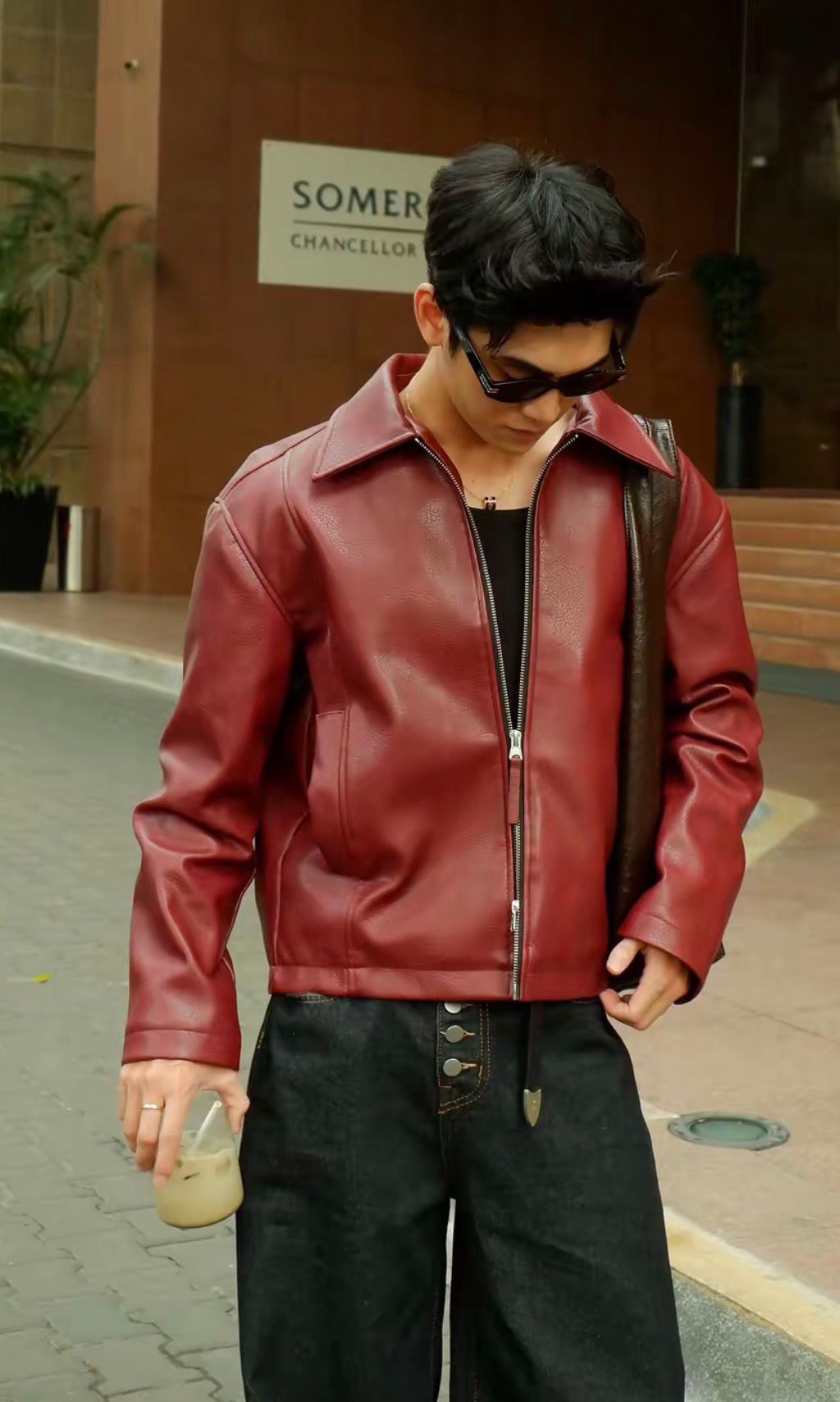 CHERRY LUXE LEATHER JACKET