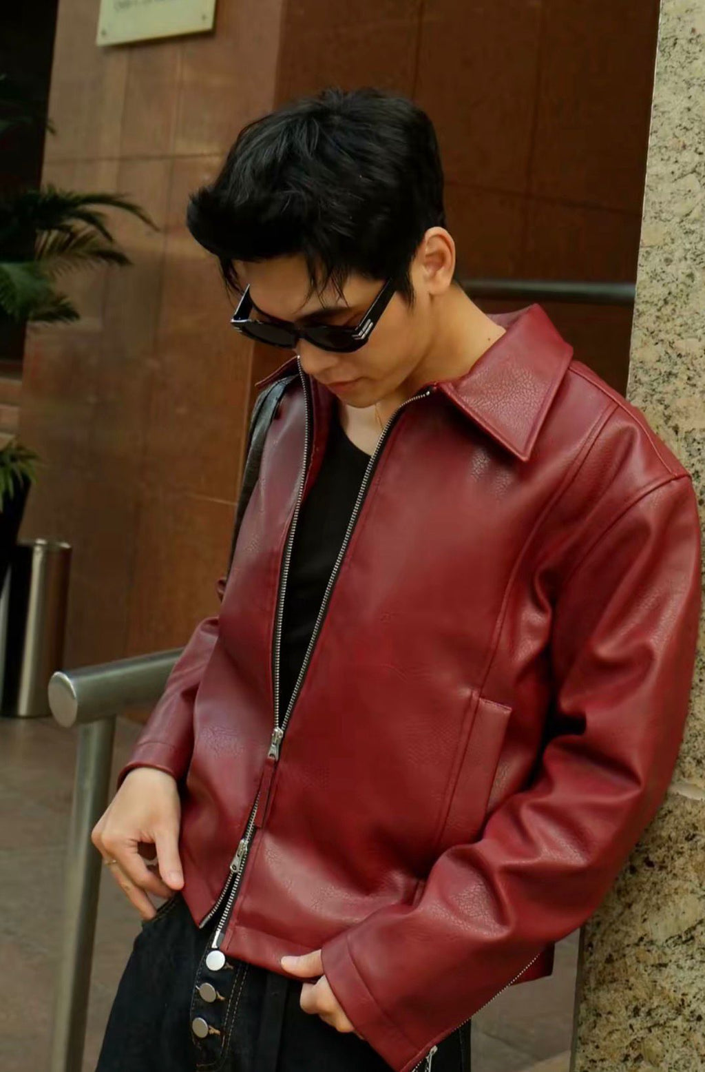 CHERRY LUXE LEATHER JACKET