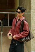 CHERRY LUXE LEATHER JACKET